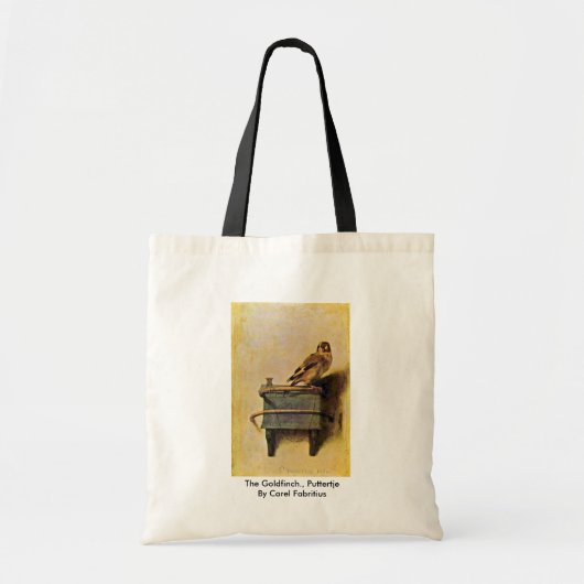 The Goldfinch, Puttertje by Carel Fabritius Tote Bag (Voorkant)