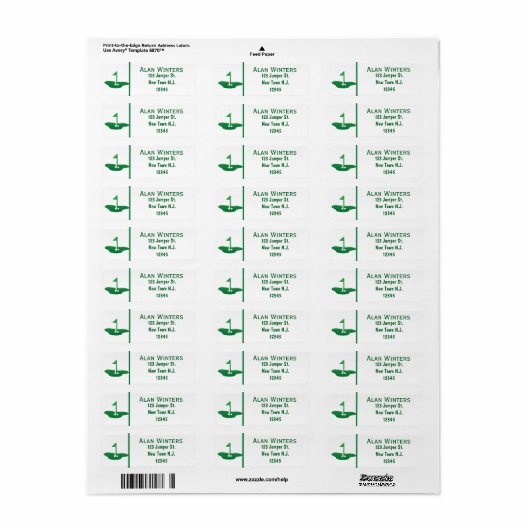 The Golfer Return Address Label (Full Sheet)