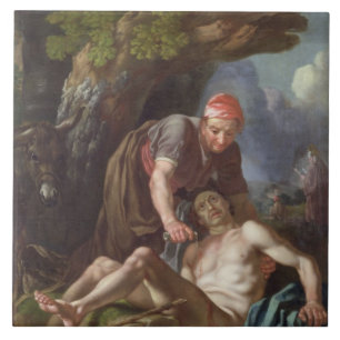The Good Samaritan, c.1751-52 (olie op canvas) Tegeltje