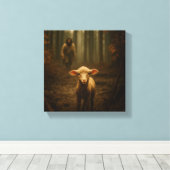 The Good Shepherd and the Lost Lamb – Jesus & Lamb Canvas Afdruk (Insitu (Houten vloer))