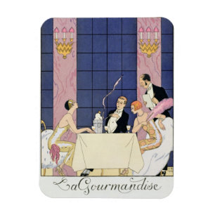The Gourmands, 1920-30 (pochoir print) Magneet