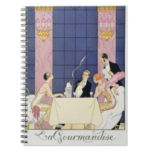 The Gourmands, 1920-30 (pochoir print) Notitieboek