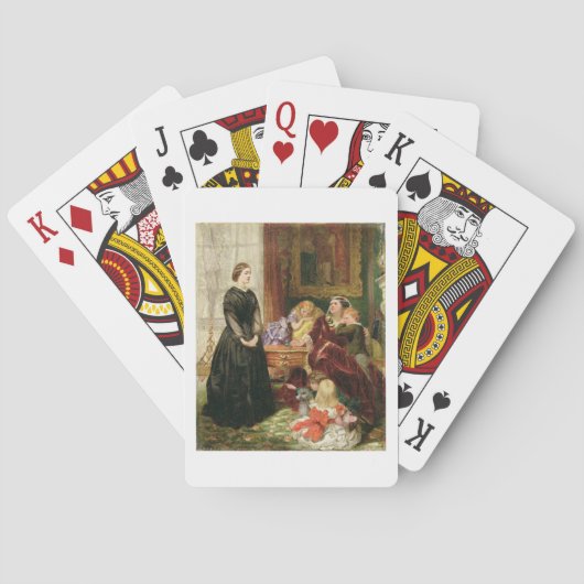 The Governess, 1860 (olie op canvas) Pokerkaarten (Achterkant)