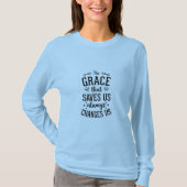"The Grace That Saves" Basic T-shirt met lange mou (Voorkant)