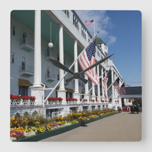 The Grand Hotel on Mackinac Island, Michigan Vierkante Klok