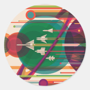The Grand Tour - NASA/JPLS's Retro Space Poster Ronde Sticker