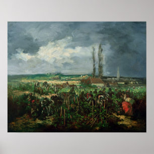 The Grape Harvest at Argenteuil, 1875 Poster