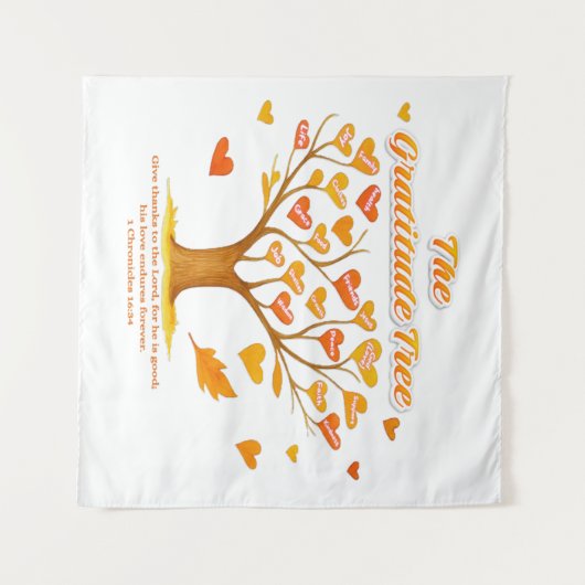 'The Gratitude Tree' Tapestry Wandkleed (Voorkant (horizontaal))