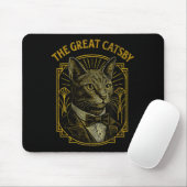 The Great Catsby Funny Retro Art Deco Cat Design Muismat (Met muis)