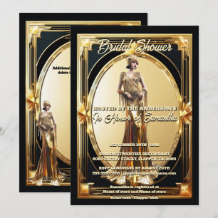 The Great Gatsby flapper meisje retro gouden lijst Kaart
