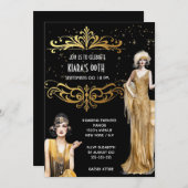 The Great Gatsby zwart goud flappers art deco Kaart (Voorkant / Achterkant)