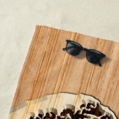 The Great Hokusai Wave Bamboo Wood Inlay Style Strandlaken (In situ)