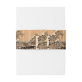 The Great Hokusai Wave Bamboo Wood Style Uitnodigingen Wikkel (Achterkant Voorbeeld)