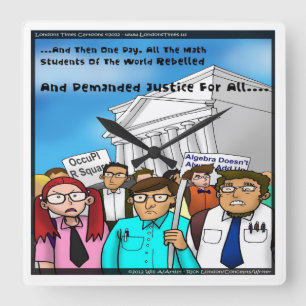 The Great Mathematics Revolution Funny Wall Clock Vierkante Klok