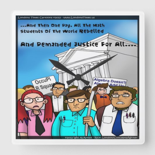 The Great Mathematics Revolution Funny Wall Clock Vierkante Klok (Voorkant)