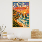 The Great Ocean Road Australia - Vintage Poster (Cuisine)