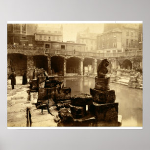 The Great Roman Bath, Bath (foto op papier) Poster