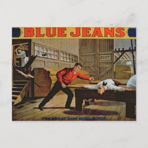 'The Great Saw Mill Scene', Poster voor 'Blue Jean Briefkaart