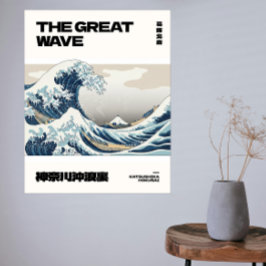 The Great Wave Hokusai Contemporary Minimal Poster