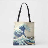 The Great Wave – Katsushika Hokusai – Custom Text Draagtas (Voorkant)