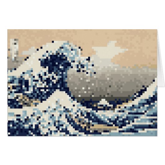 The Great Wave off Kanagawa 8 Bit Pixel Art Kaart (Voorkant Horizontaal)