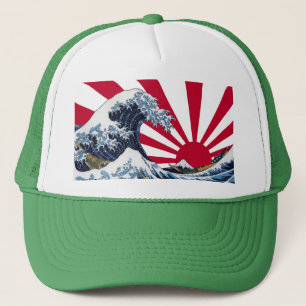 "The Great Wave off Kanagawa"+"Rising sun flag" キ Trucker Pet
