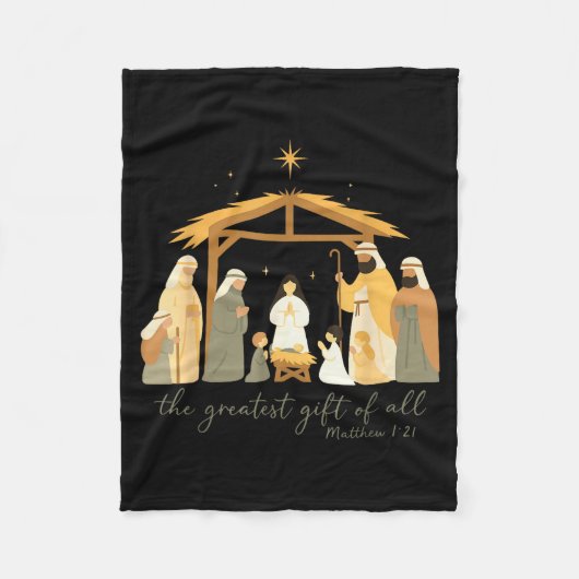 The Greatest Gift For All Christmas Nativity Jesus Fleece Deken (Voorkant)