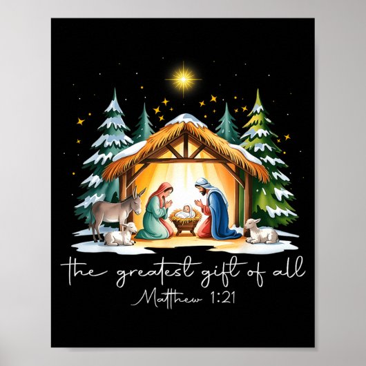 The Greatest Gift For All Christmas Nativity Jesus Poster (Voorkant)