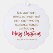 The Greatest Gift of All” Nativity  Ornament Kaart (Achterkant)