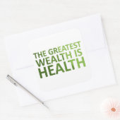 The greatest wealth is health vierkante sticker (Envelop)