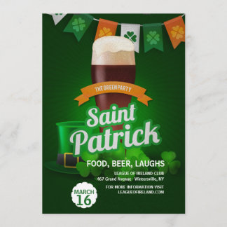 The Green Party St. Patrick's Day Invitation Kaart