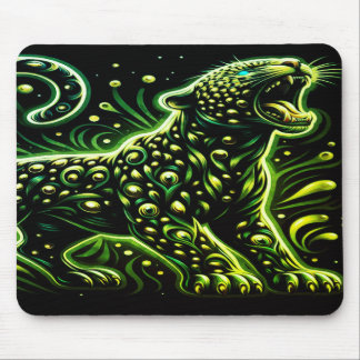 The Green Spotted Leopard On a Thick Laptop Tablet Muismat