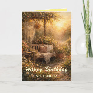 The Greeting Garden: Boho Sunrise Aangepaste Bloem Kaart