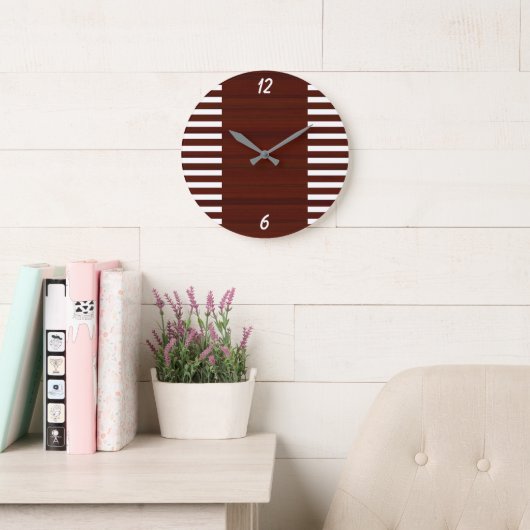 The Gridiron Stripe Athletic Wall Clock Grote Klok (Leeskamer)