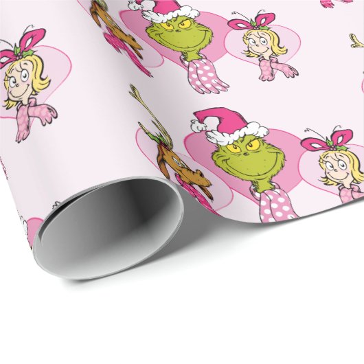 The Grinch Crew in Pink Valentine's Portrait Cadeaupapier (Rol Hoek)