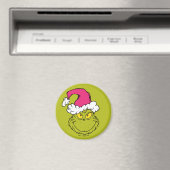The Grinch in Pink Santa Hat Magneet (Insitu (Vaatwasser))