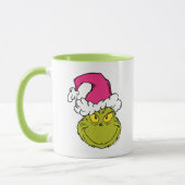 The Grinch in Pink Santa Hat Mok (Links)