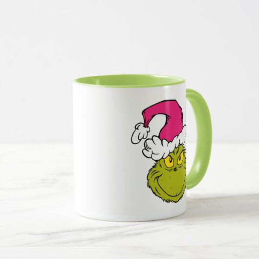 The Grinch in Pink Santa Hat Mok (Voorkant rechts)