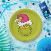The Grinch in Pink Santa Hat Papieren Bordje (Feest)