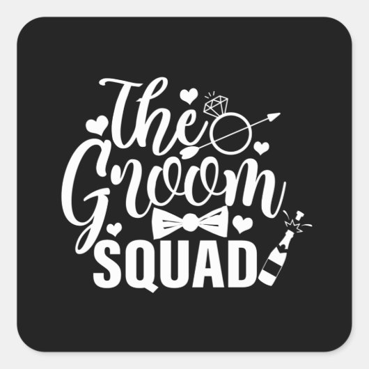 The Groom Squad 2 Vierkante Sticker (Voorkant)