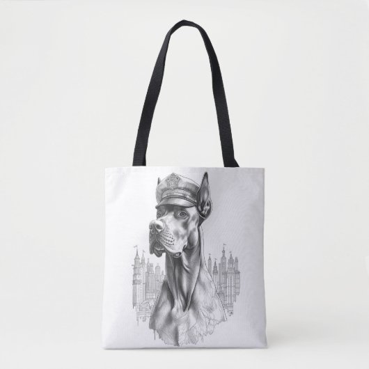 The Guardian: Marble Great Dane Police Do Tote Bag (Devant)