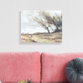 The Gust of Wind, c.1865-70 Canvas Afdruk (Insitu (Woonkamer))