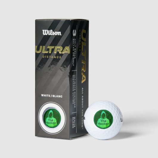 'The Hacker' Golfer: Grappige aangepaste tekst voo Golfballen (Verpakking)