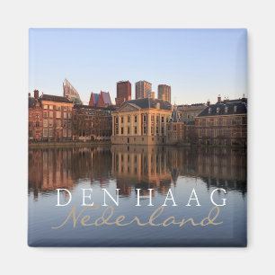 The Hague skyline in Netherlands text magnet Magneet