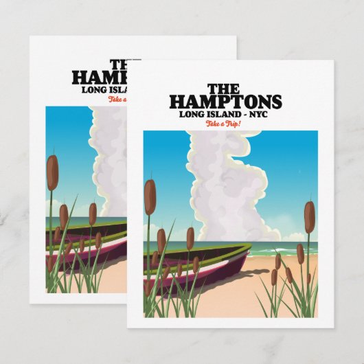 The Hamptons Long Island NYC, reisposter. (Voorkant / Achterkant)