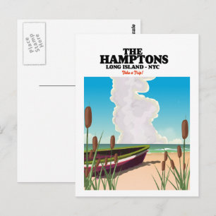 The Hamptons Long Island NYC, reisposter. Briefkaart