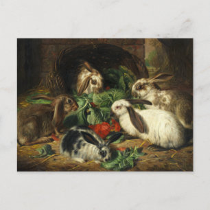 The Happy Family of Rabbit by Alfred Barber Briefkaart