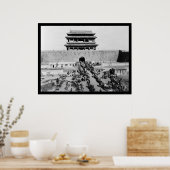 The Hata Mannen Gate in Peking, China 1909 Poster (Keuken)