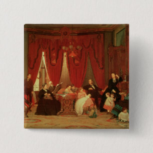 The Hatch Family, 1870-71 Vierkante Button 5,1 Cm
