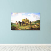 The Hay Harvest, 1869 Canvas Afdruk (Insitu (Houten vloer))